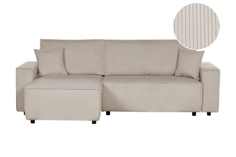 Dyshawn Hjørnesovesofa 2-seter - Beige/Svart - Møbler - Sofaer - Sovesofaer - Hjørnesovesofa