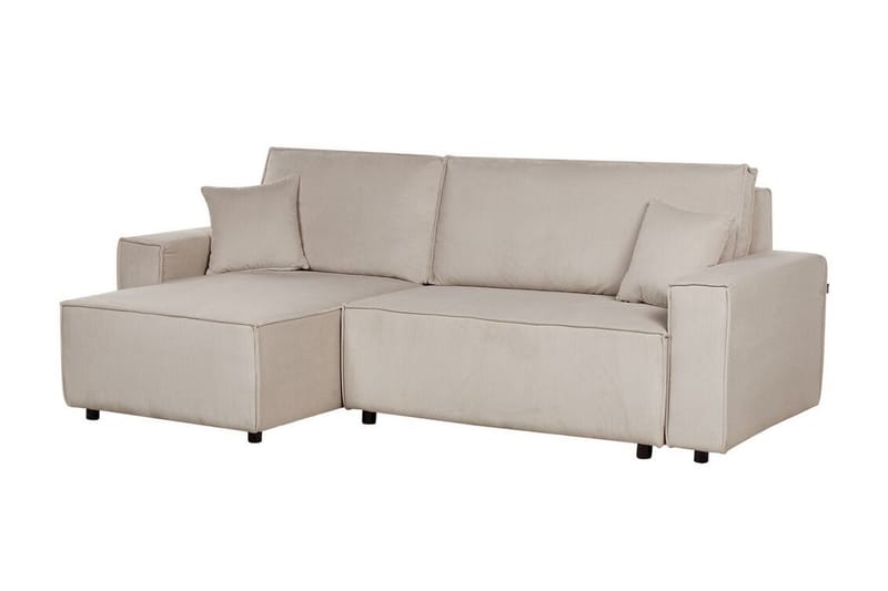 Dyshawn Hjørnesovesofa 2-seter - Beige/Svart - Møbler - Sofaer - Sovesofaer - Hjørnesovesofa