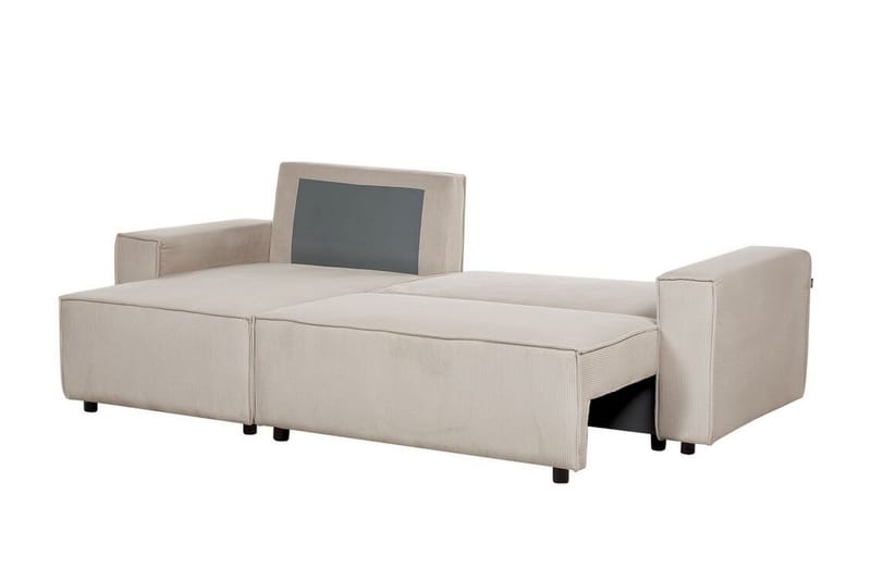 Dyshawn Hjørnesovesofa 2-seter - Beige/Svart - Møbler - Sofaer - Sovesofaer - Hjørnesovesofa