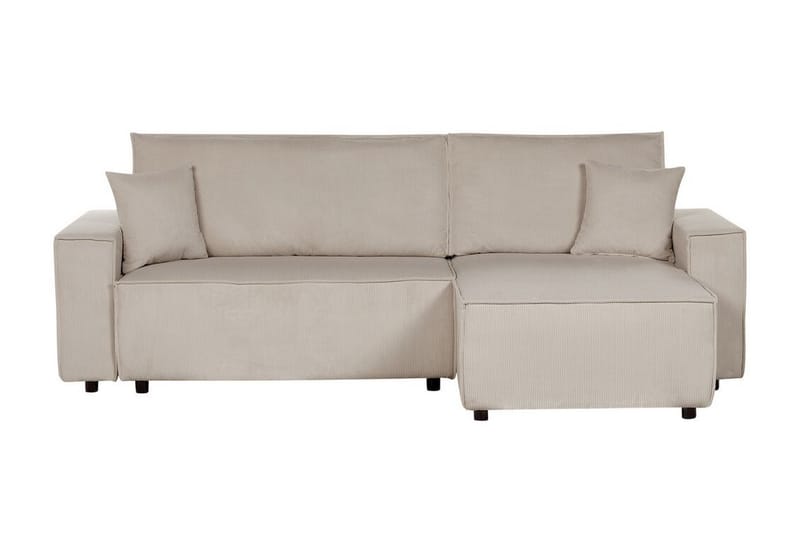 Dyshawn Hjørnesovesofa 2-seter - Beige/Svart - Møbler - Sofaer - Sovesofaer - Hjørnesovesofa