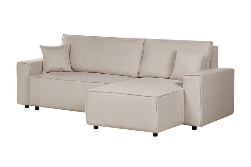 Dyshawn Hjørnesovesofa 2-seter - Beige/Svart - Møbler - Sofaer - Sovesofaer - Hjørnesovesofa