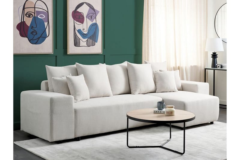 Dysis Hjørnesovesofa 3-seter - Beige/Svart - Møbler - Sofaer - Sovesofaer - Hjørnesovesofa