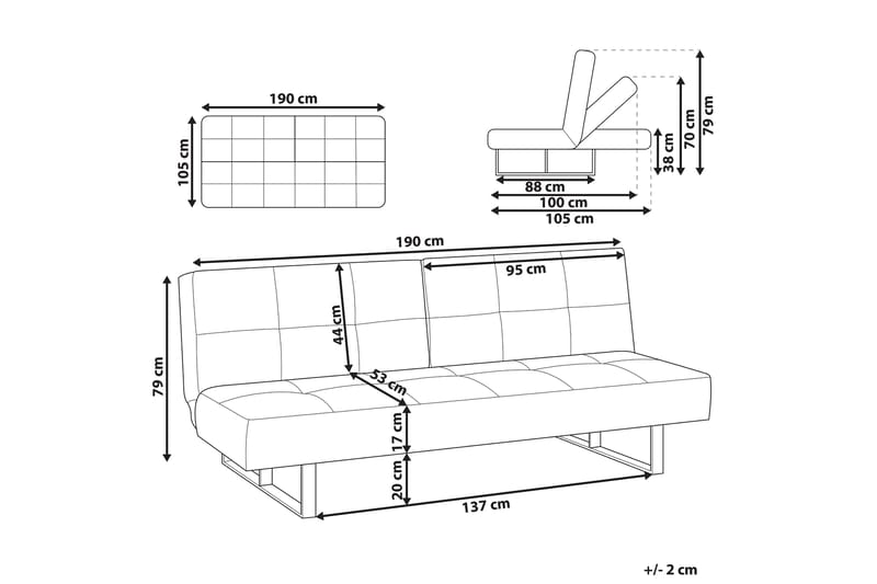 Faith Sovesofa 3-seter - Grønn/Sølv - Møbler - Sofaer - Sovesofaer - 3 seters sovesofa