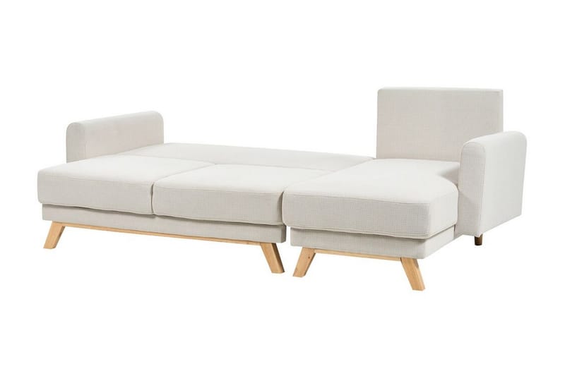 Faustin Hjørnesovesofa 3-seter - Beige/Lyst tre - Møbler - Sofaer - Sovesofaer - Hjørnesovesofa