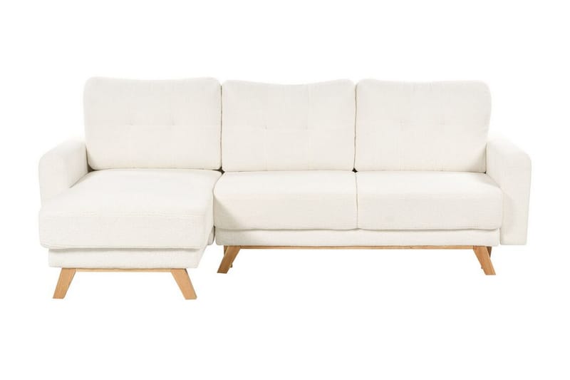 Faustin Hjørnesovesofa 3-seter - Hvit/Lyst tre - Møbler - Sofaer - Sovesofaer - Hjørnesovesofa