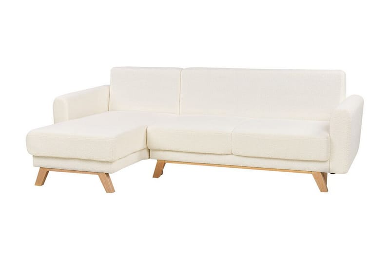 Faustin Hjørnesovesofa 3-seter - Hvit/Lyst tre - Møbler - Sofaer - Sovesofaer - Hjørnesovesofa