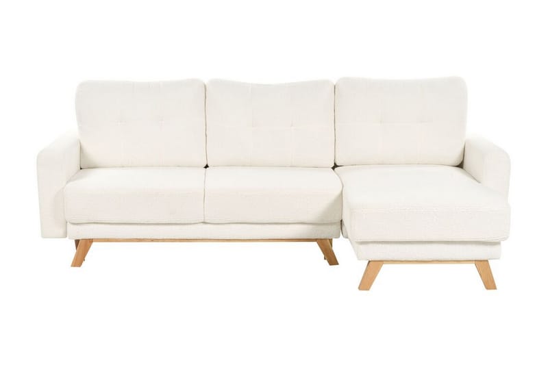 Faustin Hjørnesovesofa 3-seter - Hvit/Lyst tre - Møbler - Sofaer - Sovesofaer - Hjørnesovesofa