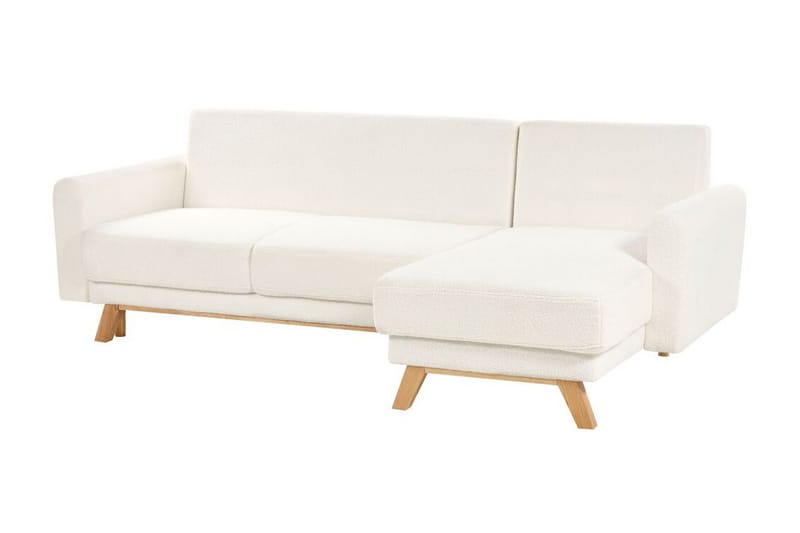 Faustin Hjørnesovesofa 3-seter - Hvit/Lyst tre - Møbler - Sofaer - Sovesofaer - Hjørnesovesofa