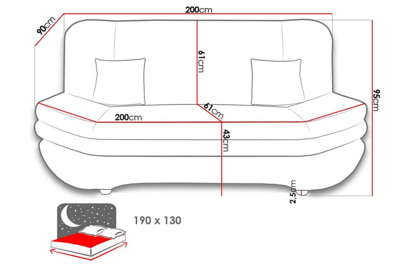 Figurelle Sovesofa 2-seter - Beige - Møbler - Sofaer - Sovesofaer - 2 seters sovesofa