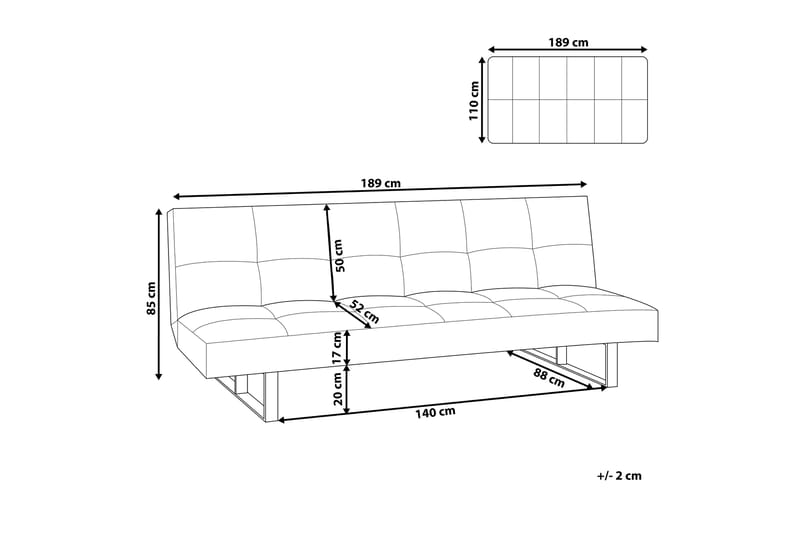 Filipov Sovesofa 3-seter - Beige - Møbler - Sofaer - Sovesofaer - 3 seters sovesofa