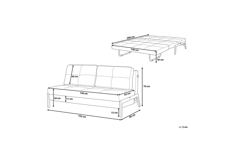 Sovesofa Edland 152 cm - Grå - Møbler - Sofaer - Sovesofaer - Futon - Futon sofa