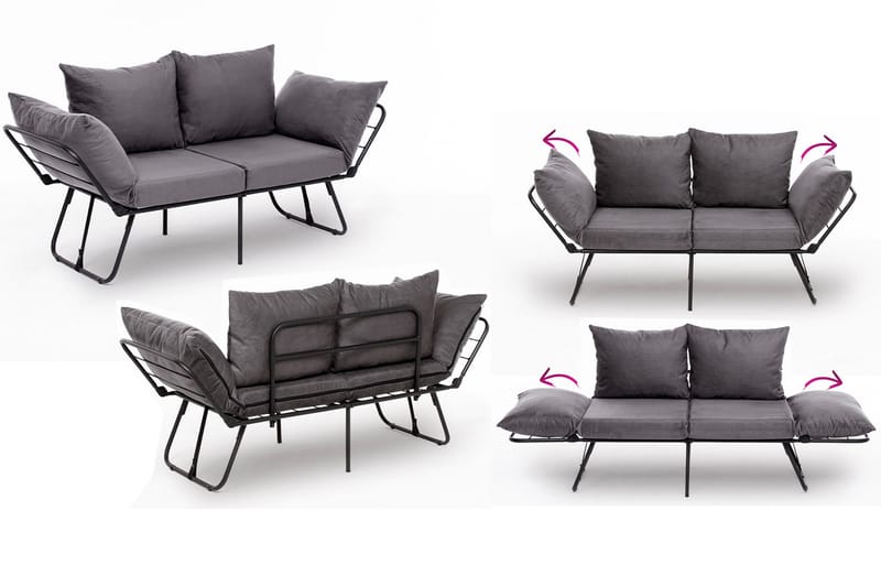 Giancarlo Sovesofa 2-seter - Grå - Møbler - Sofaer - Sovesofaer - 2 seters sovesofa