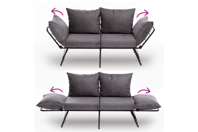 Giancarlo Sovesofa 2-seter - Grå - Møbler - Sofaer - Sovesofaer - 2 seters sovesofa