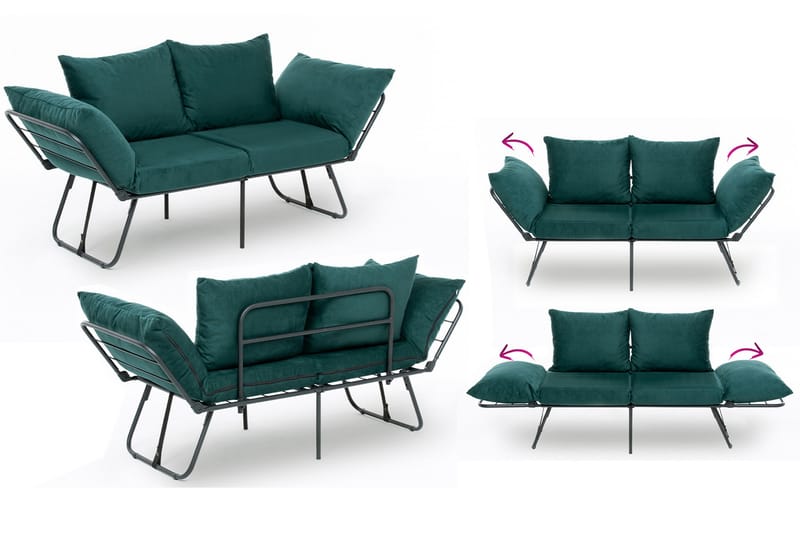 Giancarlo Sovesofa 2-seter - Grønn - Møbler - Sofaer - Sovesofaer - 2 seters sovesofa