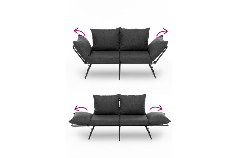 Giancarlo Sovesofa 2-seter - Mørk grå - Møbler - Sofaer - Sovesofaer - 2 seters sovesofa