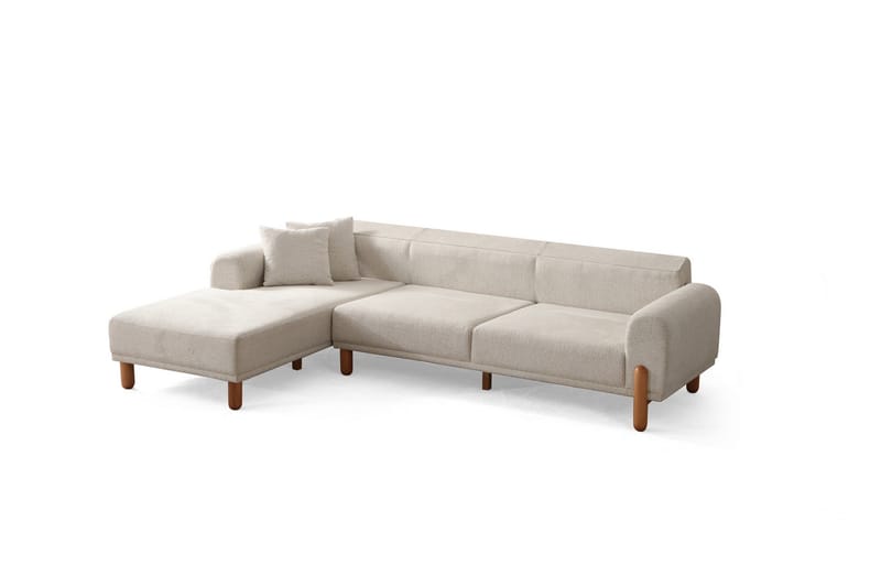 Godiva Sovesofa med Sjeselong 3-seter - Krem - Møbler - Sofaer - Sovesofaer - Sovesofa divan