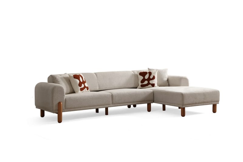 Godiva Sovesofa med Sjeselong 3-seter - Krem - Møbler - Sofaer - Sovesofaer - Sovesofa divan