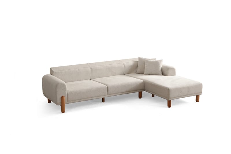 Godiva Sovesofa med Sjeselong 3-seter - Krem - Møbler - Sofaer - Sovesofaer - Sovesofa divan