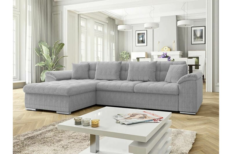 3-seters Hjørnesovesofa Camior - Lysegrå - Møbler - Sofaer - Sovesofaer - Hjørnesovesofa