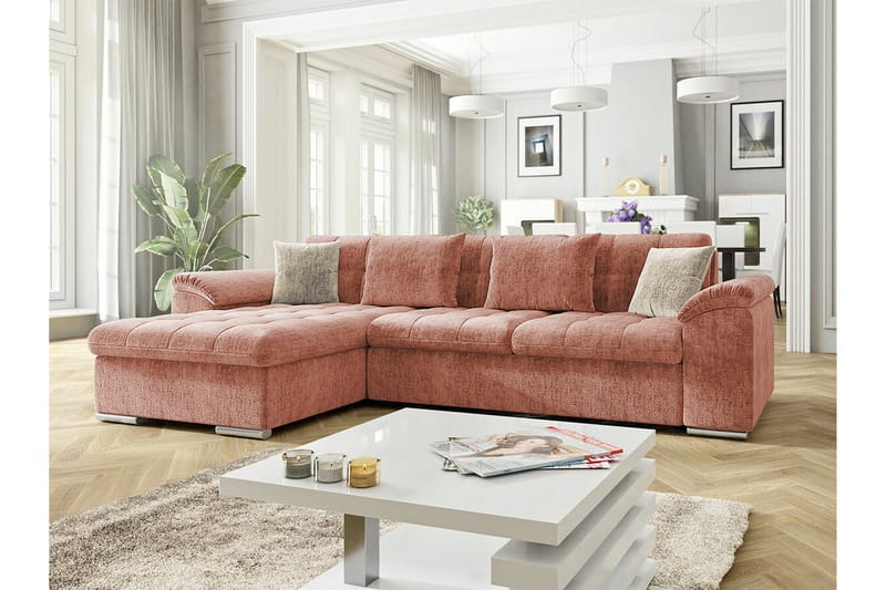 3-seters Hjørnesovesofa Camior - Rosa - Møbler - Sofaer - Sovesofaer - Hjørnesovesofa