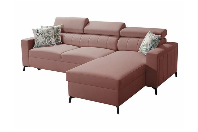 3-seters Hjørnesovesofa Galbally - Rosa - Møbler - Sofaer - Sovesofaer - Hjørnesovesofa