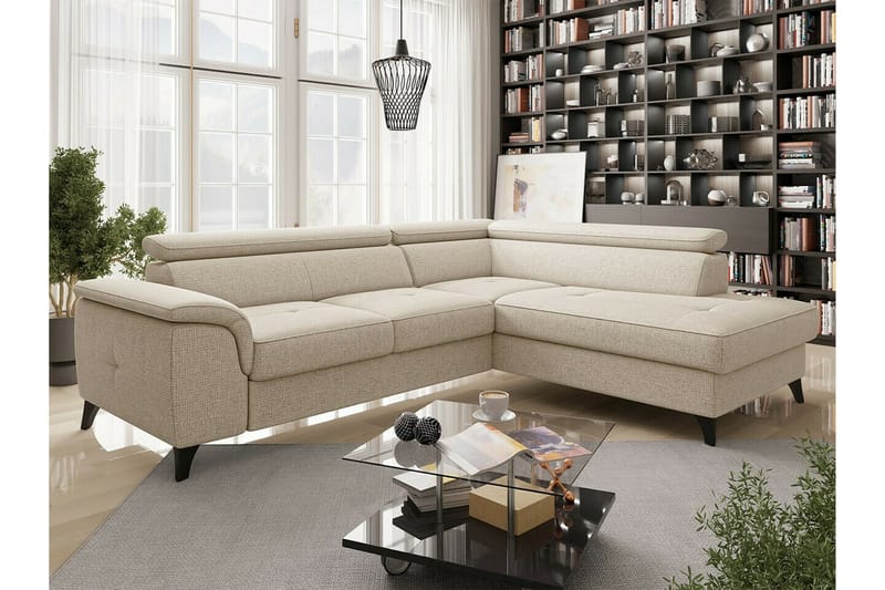 3-seters Hjørnesovesofa Graystone - Beige - Møbler - Sofaer - Sovesofaer - Hjørnesovesofa