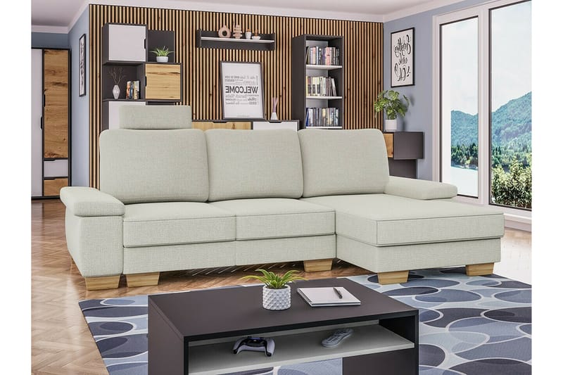 3-seters Hjørnesovesofa Graystone - Beige - Møbler - Sofaer - Sovesofaer - Hjørnesovesofa