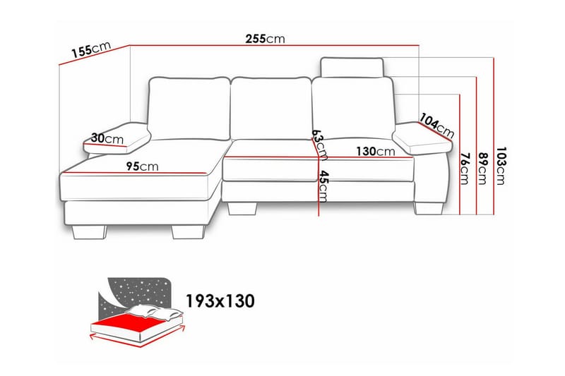 3-seters Hjørnesovesofa Graystone - Beige - Møbler - Sofaer - Sovesofaer - Hjørnesovesofa