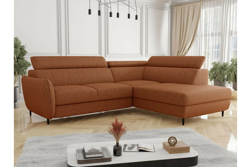 3-seters Hjørnesovesofa Graystone - Oransje/Brun - Møbler - Sofaer - Sovesofaer - Hjørnesovesofa