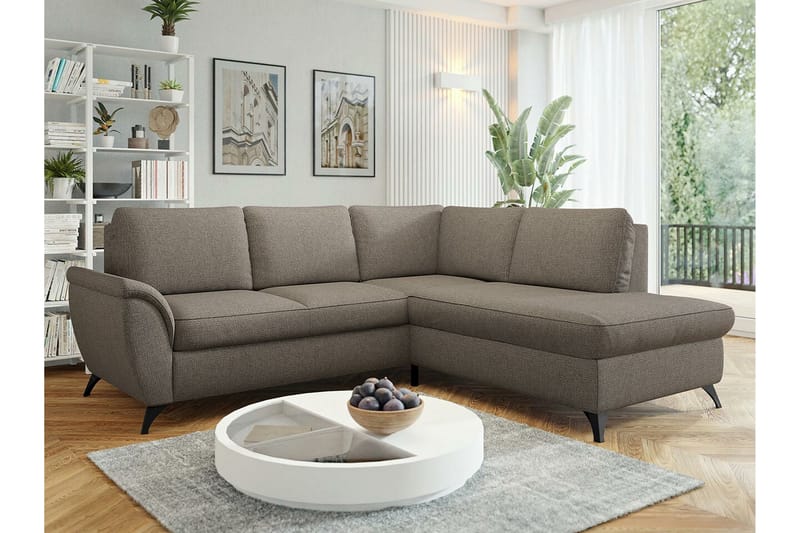 3-seters Hjørnesovesofa Hereford - Brun - Møbler - Sofaer - Sovesofaer - Hjørnesovesofa