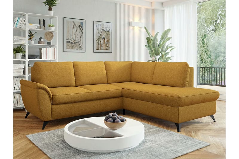 3-seters Hjørnesovesofa Hereford - Gul - Møbler - Sofaer - Sovesofaer - Hjørnesovesofa