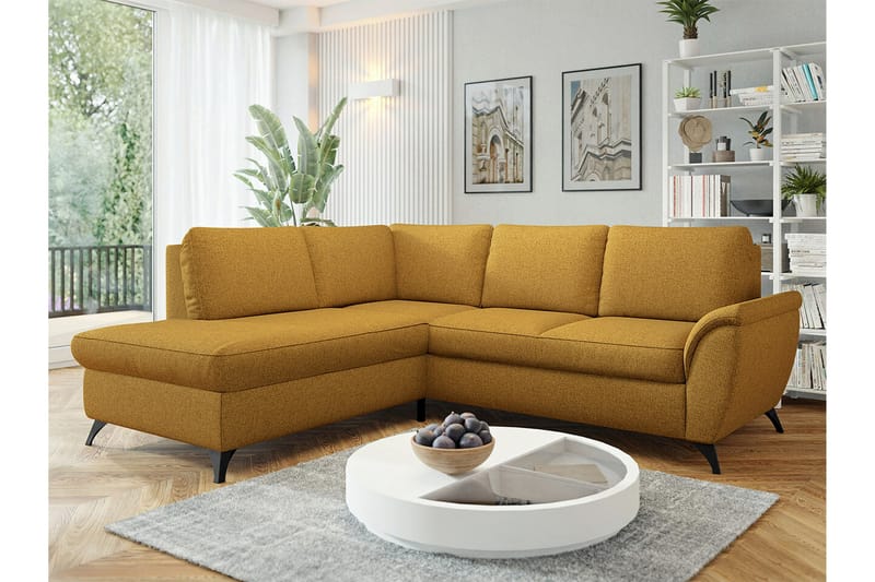 3-seters Hjørnesovesofa Hereford - Gul - Møbler - Sofaer - Sovesofaer - Hjørnesovesofa