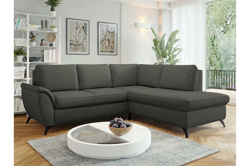 3-seters Hjørnesovesofa Hereford - Mørkegrå - Møbler - Sofaer - Sovesofaer - Hjørnesovesofa