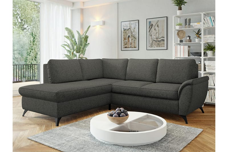 3-seters Hjørnesovesofa Hereford - Mørkegrå - Møbler - Sofaer - Sovesofaer - Hjørnesovesofa