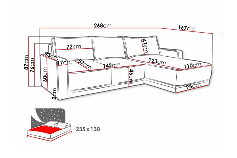 3-seters Hjørnesovesofa Kintore - Grøn - Møbler - Sofaer - Sovesofaer - Hjørnesovesofa