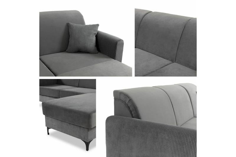 3-seters Hjørnesovesofa Kintore - Svart - Møbler - Sofaer - Sovesofaer - Hjørnesovesofa