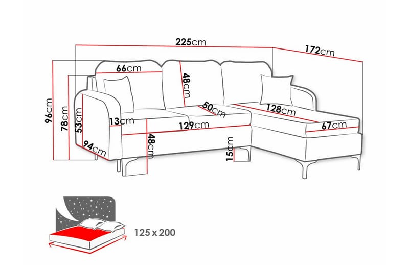 3-seters Hjørnesovesofa Knocklong - Brun - Møbler - Sofaer - Sovesofaer - Hjørnesovesofa