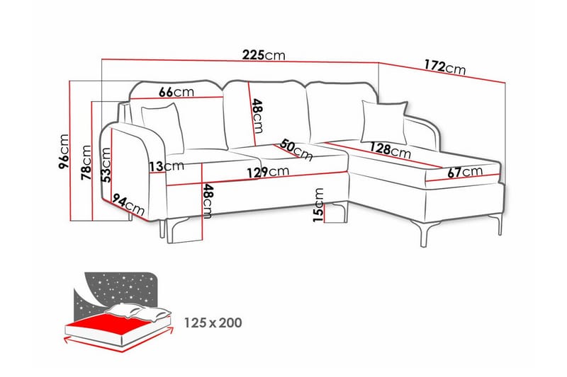 3-seters Hjørnesovesofa Knocklong - Brun - Møbler - Sofaer - Sovesofaer - Hjørnesovesofa