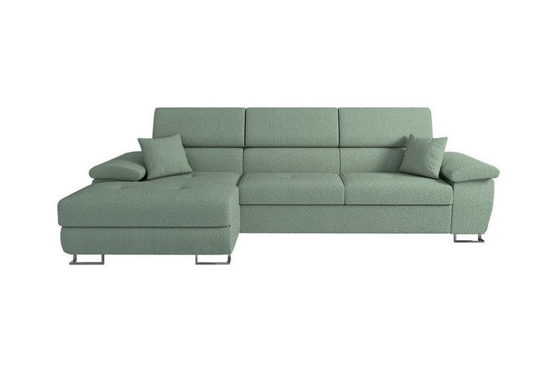 3-seters Hjørnesovesofa Reginia - Lysegrønn/Grønn/Mynte - Møbler - Sofaer - Sovesofaer - Hjørnesovesofa