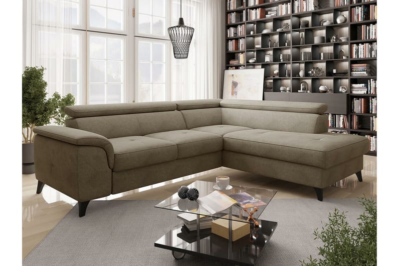 4-seters Hjørnesovesofa Graystone - Brun - Møbler - Sofaer - Sovesofaer - Hjørnesovesofa