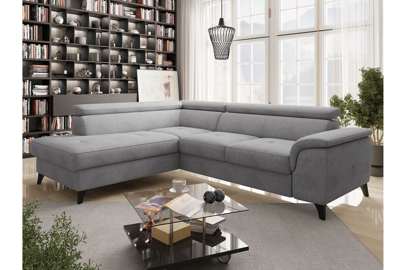 4-seters Hjørnesovesofa Graystone - Lysegrå - Møbler - Sofaer - Sovesofaer - Hjørnesovesofa