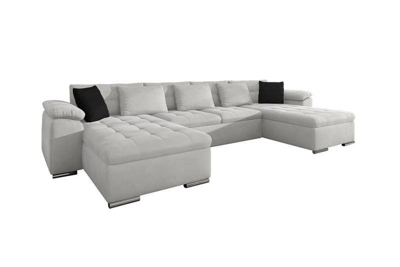 4-seters Hjørnesovesofa Kintore 375 cm - Lysegrå - Møbler - Sofaer - Sovesofaer - Hjørnesovesofa