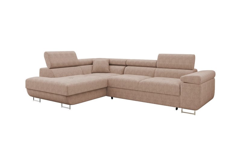 4-seters Hjørnesovesofa Kintore - Beige/Rosa - Møbler - Sofaer - Sovesofaer - Hjørnesovesofa