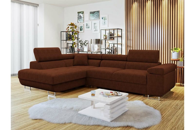 4-seters Hjørnesovesofa Kintore - Brun - Møbler - Sofaer - Sovesofaer - Hjørnesovesofa