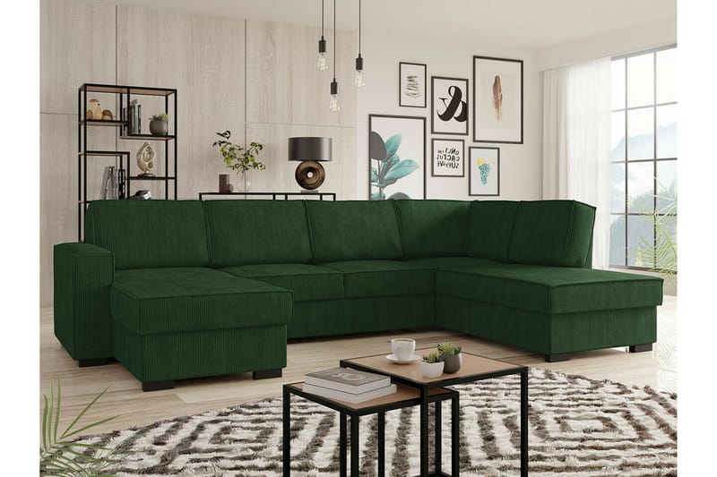 4-seters Hjørnesovesofa Kintore - Grøn - Møbler - Sofaer - Sovesofaer - Hjørnesovesofa