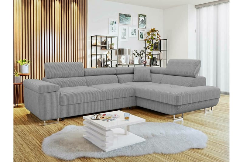 4-seters Hjørnesovesofa Kintore - Lysegrå - Møbler - Sofaer - Sovesofaer - Hjørnesovesofa