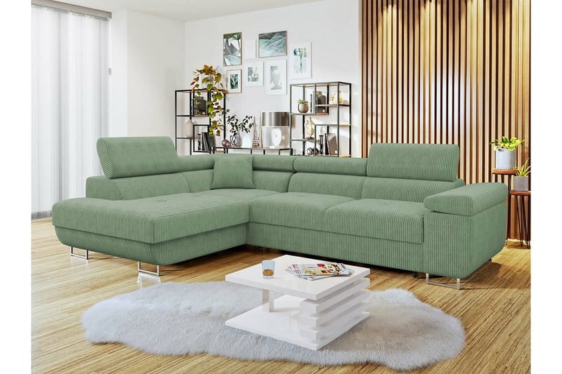 4-seters Hjørnesovesofa Kintore - Lysegrønn/Grønn/Mynte - Møbler - Sofaer - Sovesofaer - Hjørnesovesofa