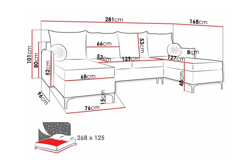 4-seters Hjørnesovesofa Knocklong - Grøn - Møbler - Sofaer - Sovesofaer - Hjørnesovesofa