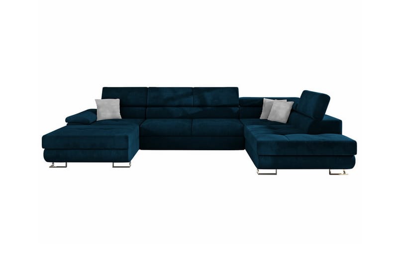 4-seters Hjørnesovesofa Reginia 375 cm - Mørkeblå - Møbler - Sofaer - Sovesofaer - Hjørnesovesofa