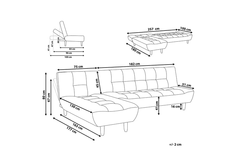 4-seters Hjørnesovesofa Strauman - Hvit - Møbler - Sofaer - Sovesofaer - Hjørnesovesofa